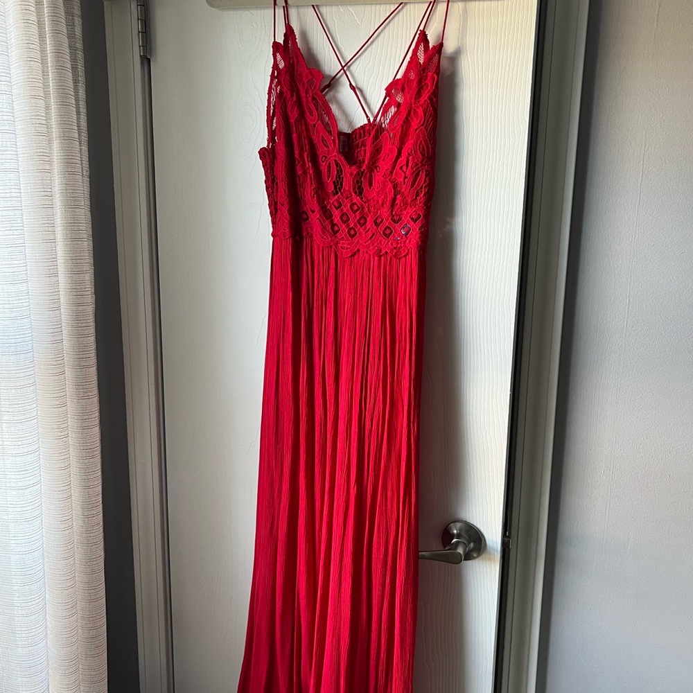 Red strap dress